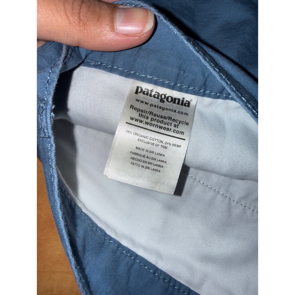 Patagonia Mens Stand Up Shorts Blue Organic Cotton Hemp Size 36 - Picture 3 of 7